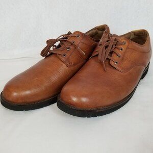 H S TRASK Men's Leather Lace Up Dress Casual Shoes Medium Brown Size 11 ~ 4392